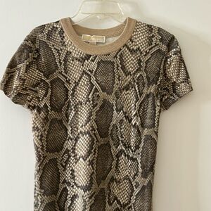 Michael Kors Snakeskin Animal Print Knit Midi Dress Size S